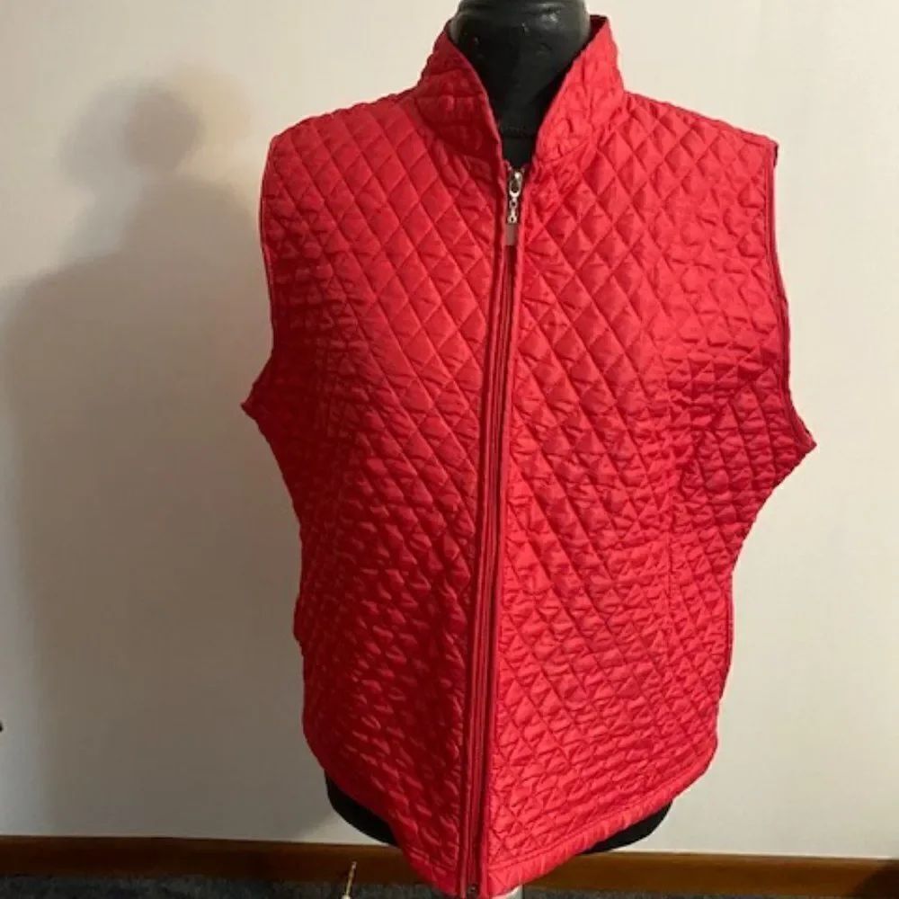 Blast Red Women Zip sleeveless vest, size XLarge